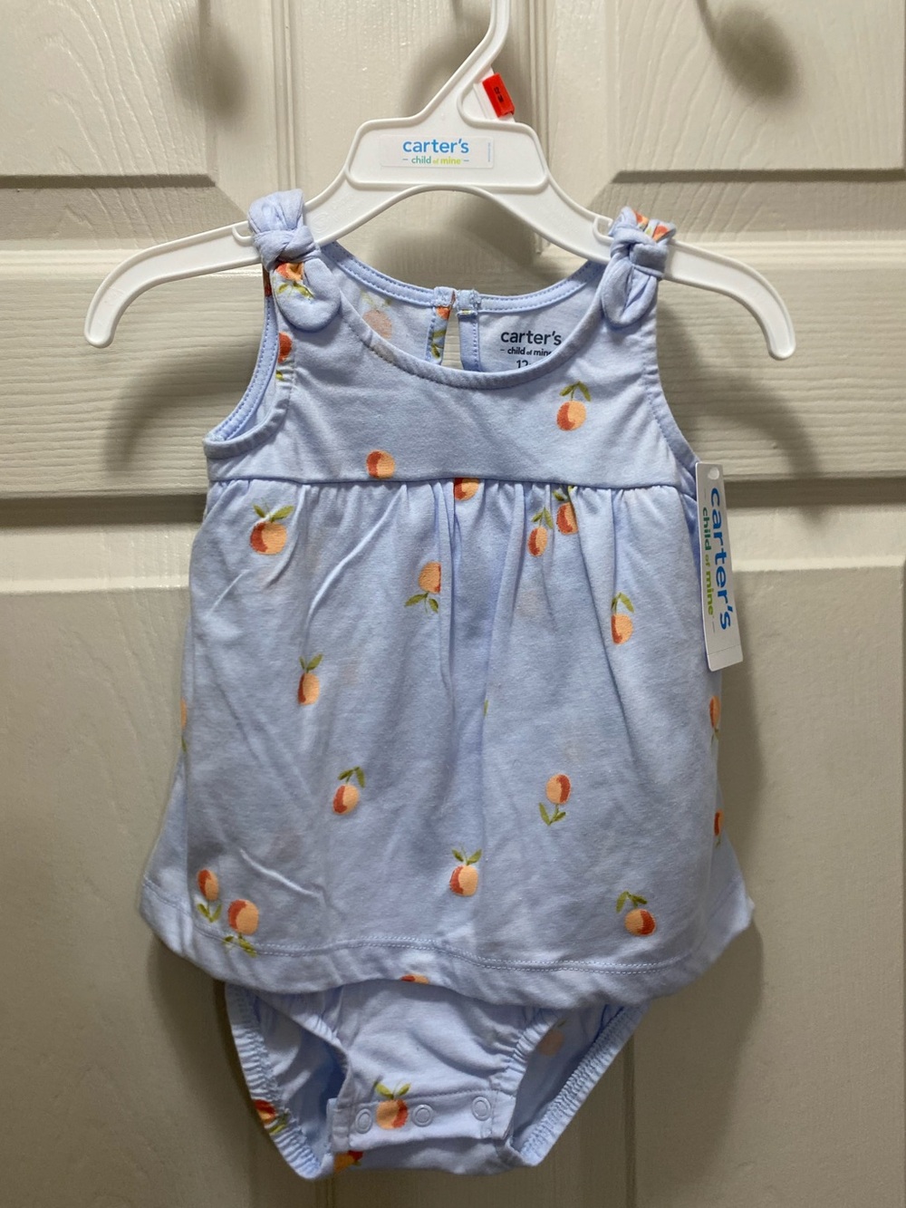 Carter's Light Blue Peach Print bodysuit dress